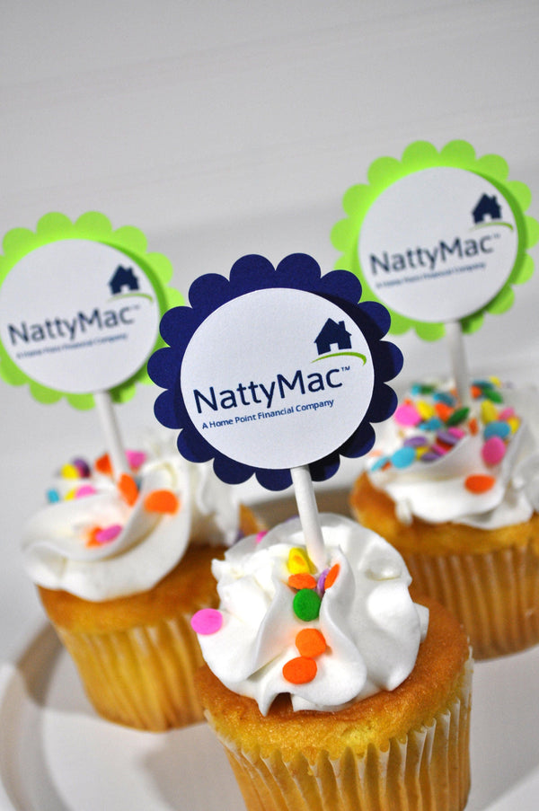 Personalized Corporate Logo Promotional Cupcake Toppers, Logo Branded Cupcake Toppers, Personalized Corporate Events, Promotional