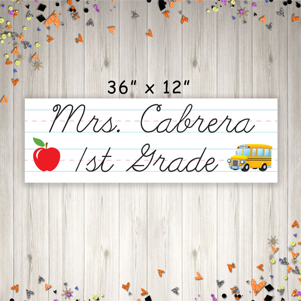 Back to School Classroom Banner, Teacher Classroom Sign, First Day Of School Sign, Welcome Back Classroom - Printed and Shipped
