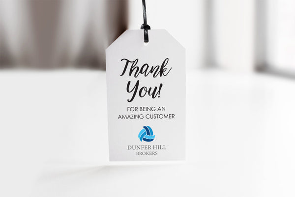 Customer Thank You Tags Logo Branded Thank You Tags Business Logo Promotional Thank You Tags Personalized Corporate Event Gifts Client Gift
