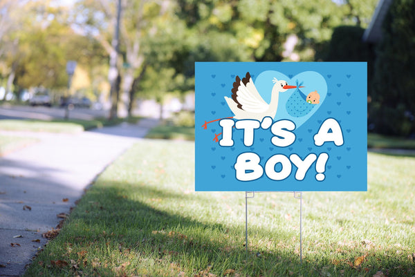 Its a Boy Baby Shower Yard Sign, Baby Shower Lawn Sign, Virtual Baby Shower Baby Announcement, Its a Girl - 24” x 18" Printed Sign