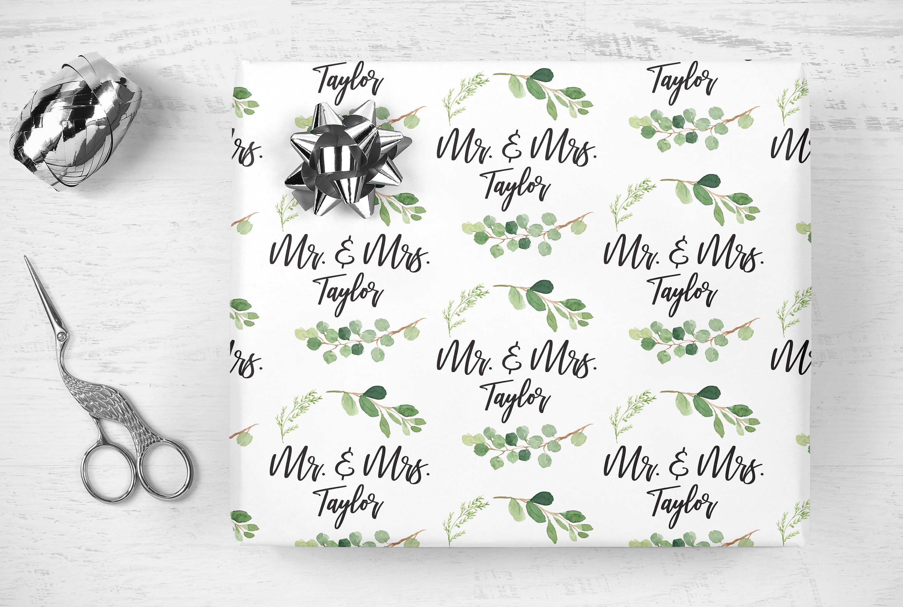 GREENERY | Wedding Bride Custom Wrapping Paper