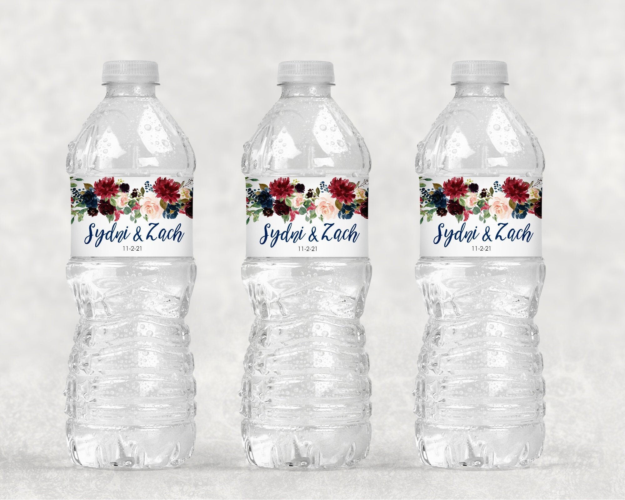 Tall Personalized UV Printed Water Bottle Wedding Party 