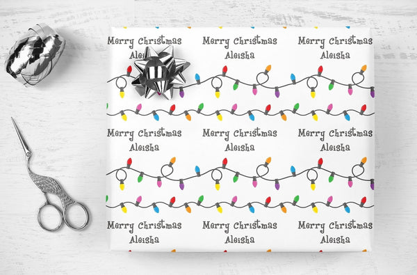Personalized Name Christmas Gift Wrap, Personalized Name Wrapping Paper, Gift Wrap Sheets, Holiday Wrapping Paper, Unique Christmas
