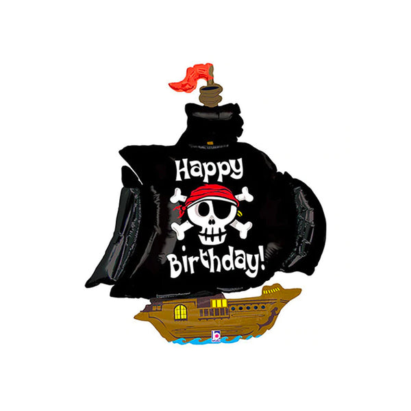 Pirate Ship Balloon Large Foil Mylar 46 inch Balloon, Pirate Theme Birthday Balloon