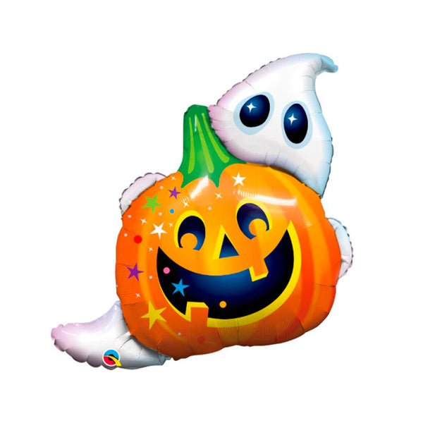 Halloween Pumpkin and Ghost Balloon Foil Mylar 33 inch Balloon, Halloween Party Balloon, Cute Halloween Party Decorations