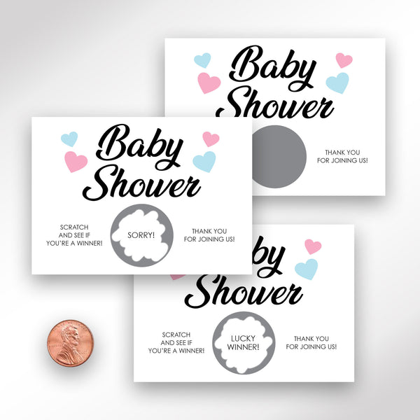 Baby Shower Game Scratch Off Ticket Cards Printed, Boy Or Girl Baby Shower Gender Neutral - Set of 24 Cards Printed and Shipped
