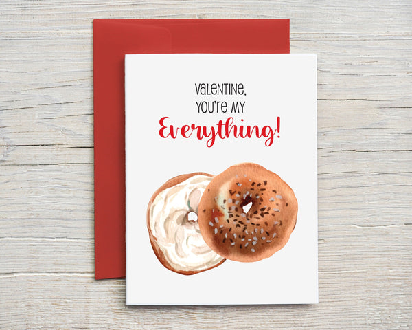 You're My Everything Bagel Funny Valentine's Day Card