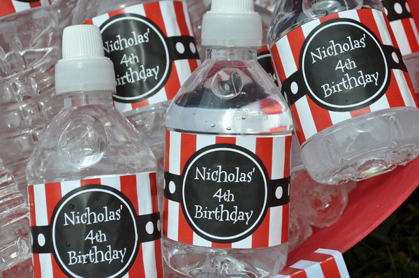Pirate Birthday Water Bottle Labels - Pirate Party - Pirate Birthday Decorations - Boys Birthday Party Decorations - Drink Label - Set of 10