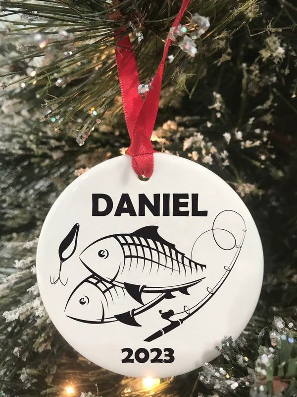 Fishing Christmas Ornament Personalized Gift for Fisherman Christmas Ornament Gift For Dad Gift Keepsake Ornament 2023 Gift For Grandpa