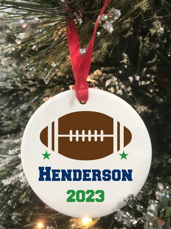 Football Christmas Ornament 2023 Sports Ornament Gift Football Player Personalized Ornament Keepsake Christmas Gift for Football Coach
