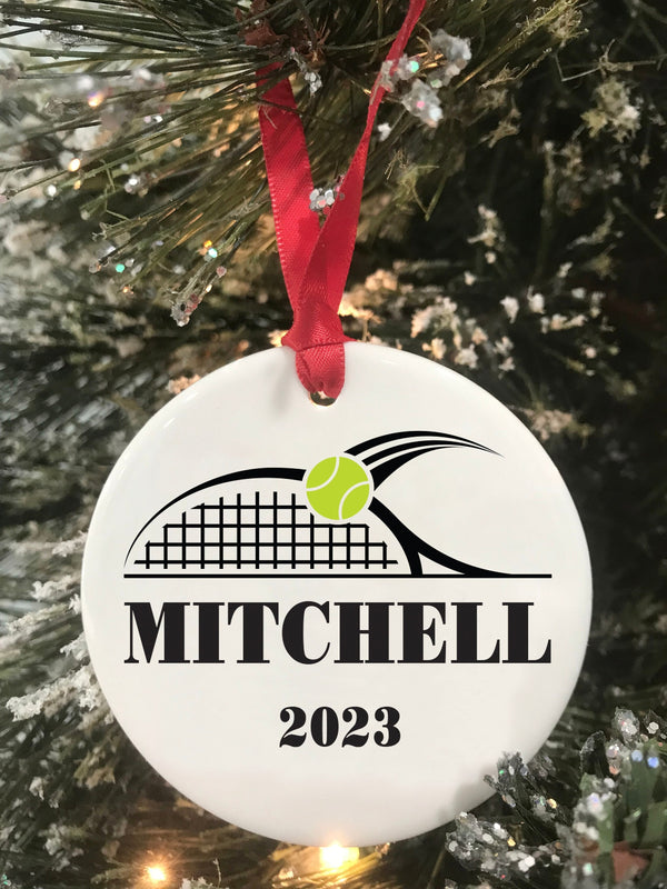 Tennis Christmas Ornament 2023 Sports Ornament Gift Tennis Player Personalized Ornament Keepsake Christmas Gift for Tennis Coach