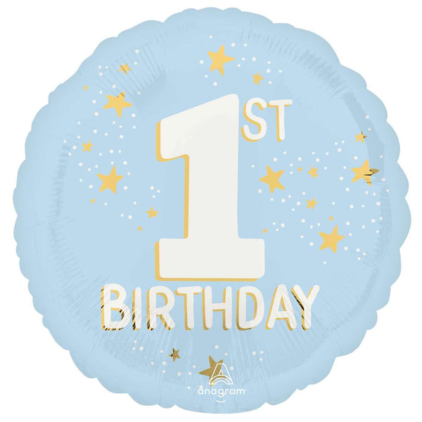Boys 1st Birthday Balloon 18" Foil Mylar Balloon Helium Filled