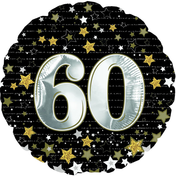 60 Balloon Birthday or Anniversary 18" Foil Mylar Balloon Helium Filled