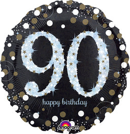 90th Birthday Balloon 18" Foil Mylar Balloon Helium Filled