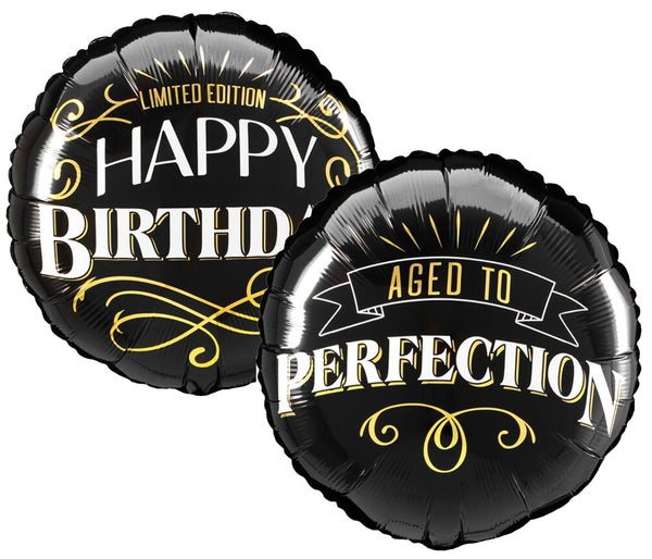 Happy Birthday Balloon 18" Foil Aged To Perfection Balloon Helium Filled