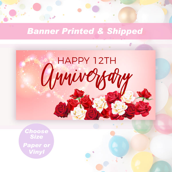 Happy Anniversary Banner Personalized Wedding Anniversary Banner Custom Anniversary Party Sign Customized Names and Year Anniversary