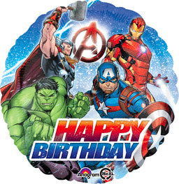 Avengers Happy Birthday Balloon 17" Foil Mylar Balloon Helium Filled