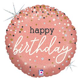 Birthday Rose Gold 18" Foil Balloon Helium Filled