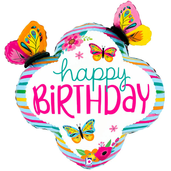 Butterfly Birthday Marquee Jumbo 30" Balloon Helium Filled