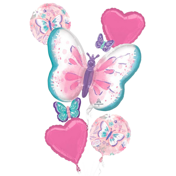 Butterfly Balloon Birthday Bouquet 29" Helium Filled