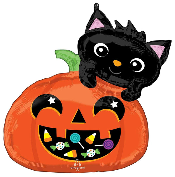 Halloween Cat Pumpkin Candy Balloon 25" Helium Filled