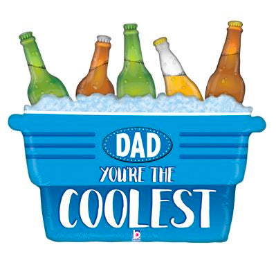 Dad You're The Coolest Father's Day or Birthday 27" Foil Mylar Balloon Helium Filled