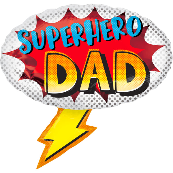 Dad Superhero Father's Day or Birthday 27" Foil Mylar Balloon Helium Filled