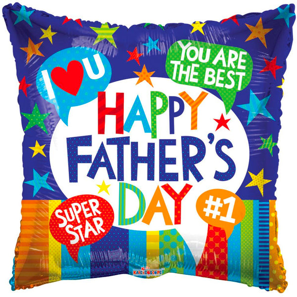 Happy Father's Day 18" Foil Mylar Balloon Helium Filled