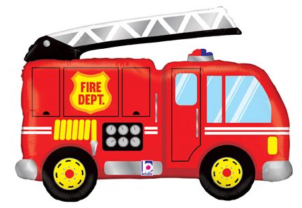 Firetruck Birthday Balloon Jumbo 40" Foil Helium Filled