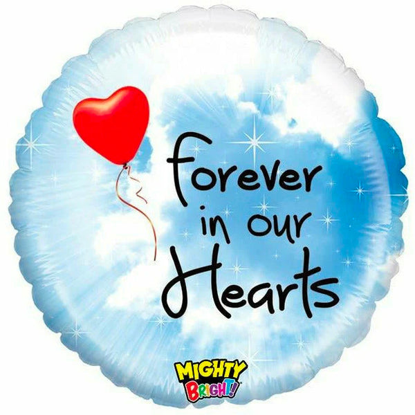 Forever In Our Hearts 21" Balloon Memorials Celebration Of Life Helium Filled