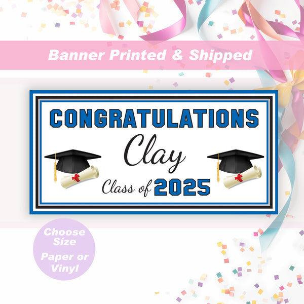 College Graduation Party Banner High School Graduation Banner Class of 2025 Personalized Grad Sign