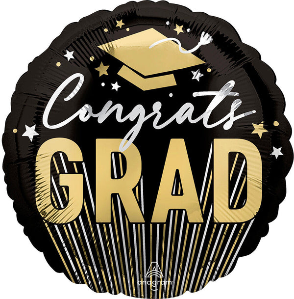 Graduation Balloon Congrats Grad Cap Diploma 18" Foil Mylar Balloon Helium Filled