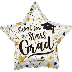 Graduation Balloon Shoot For The Stars 18" Foil Mylar Balloon Helium Filled