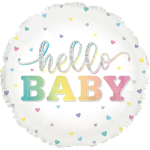 Baby Shower Balloon Hello Baby Pastel 18" Foil Balloon Helium Filled