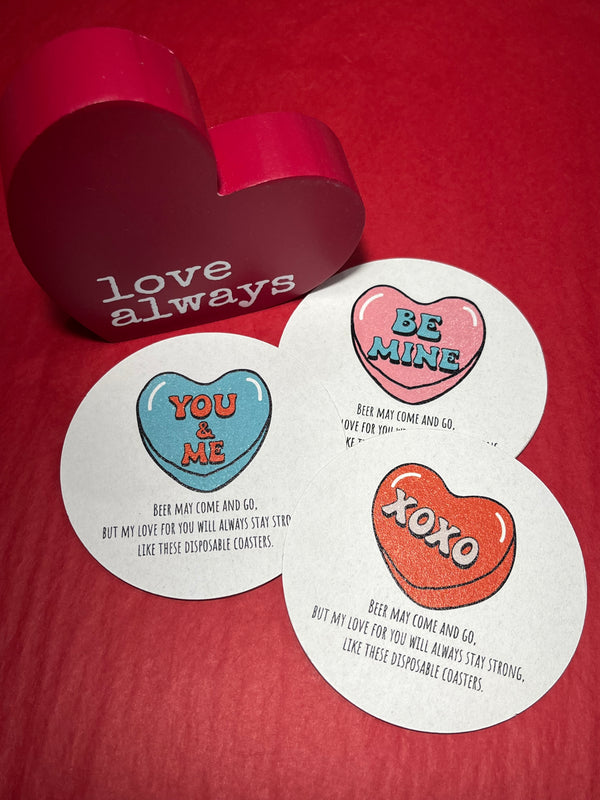 Valentine's Day Gift Coasters, Funny Gift for Husband and Wife - Set of 6