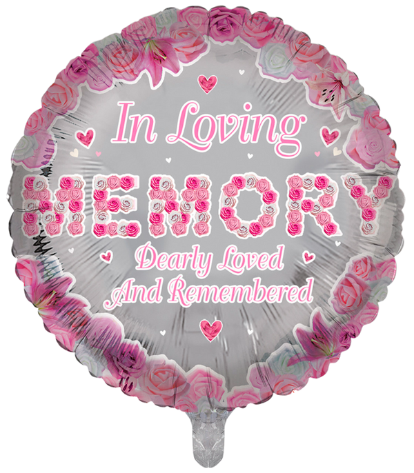 In Loving Memory 18" Balloon Pink Memorials Celebration Of Life Helium Filled