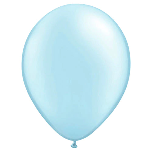 Helium filled latex single balloon with HiFloat 11" Pearl Light Blue (Local Pickup Only)