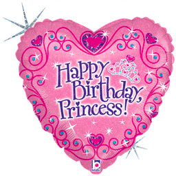 Happy Birthday Princess Balloon 18" Foil Mylar Balloon Helium Filled