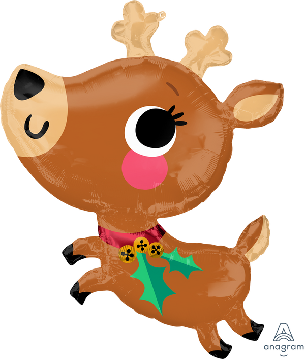 Reindeer Balloon 30" Foil Mylar Balloon Helium Filled