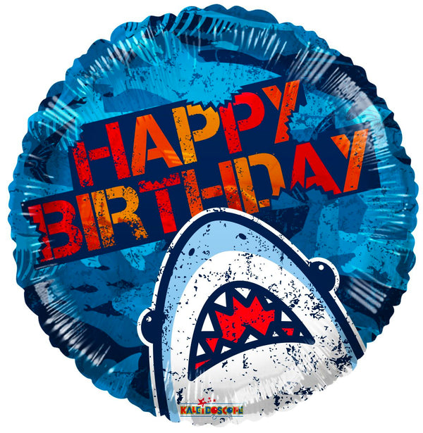 Shark Birthday Balloon 18" Foil Mylar Balloon Helium Filled