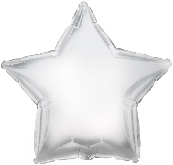 Silver Star Balloon 18" Foil Helium Filled