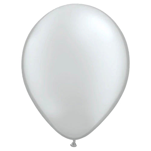 Helium filled latex single balloon with HiFloat 11" Silver (Local Pickup Only)