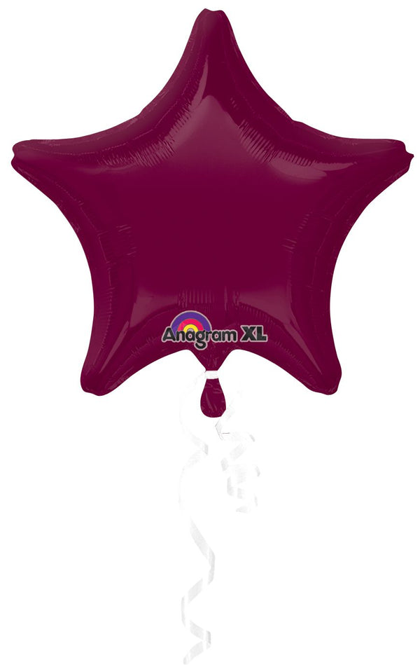 Star Balloon Maroon 18" Foil Helium Filled