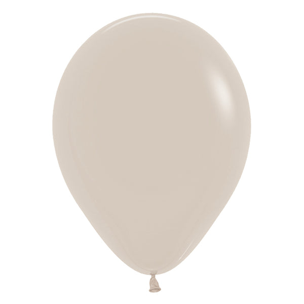 Helium filled latex single balloon with HiFloat 11" White Sand (Local Pickup Only)