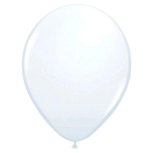 Helium filled latex single balloon with HiFloat 11" White (Local Pickup Only)