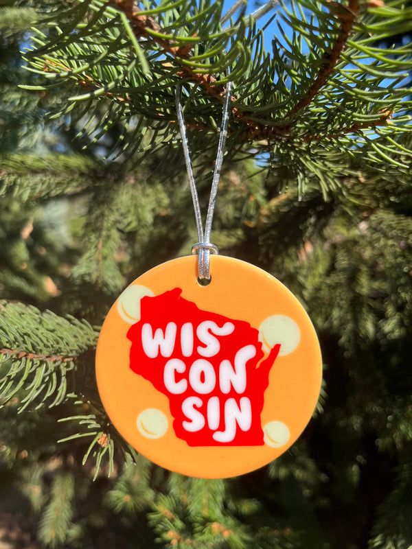 Wisconsin Christmas Cheese Ornament State of Wisconsin Gift