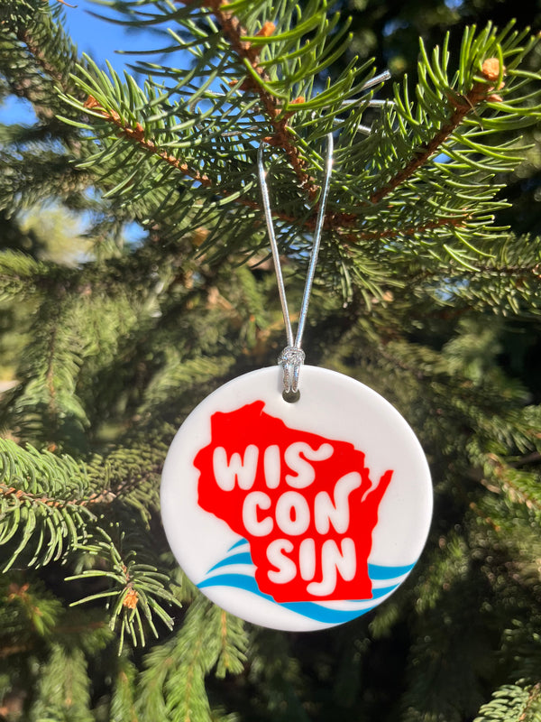 Wisconsin Christmas Ornament State of Wisconsin Gift