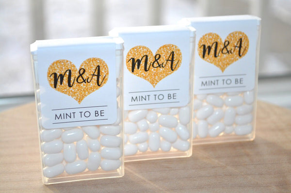 Tic Tac Labels Mint To Be, Bridal Shower Favors, Wedding Favors, Bachelorette Party, Engagement Favors, Meant To Be - Set of 24 Labels