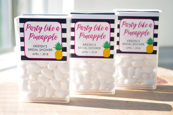 Tic Tac Labels, Bridal Shower Favors, Wedding Favors, Bachelorette Party, Engagement Favors, Party Like A Pineapple - Set of 24 Labels