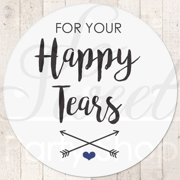 Happy Tears Stickers, Wedding Favor Stickers, Tissue Sticker, Wedding Labels, Tears Of Joy Stickers, Wedding Tears Labels - Set of 24